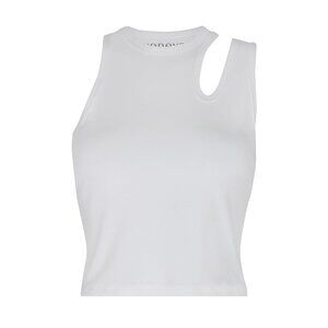 Tank Top with a Side Slit 100% Pima Cotton White